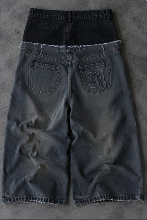 Double waisted baggy jeans